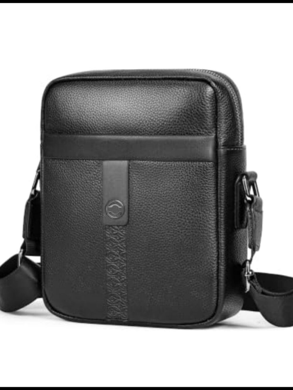 Genuine Leather Men's Messenger Crossbody Shoulder Bag RFID Compact